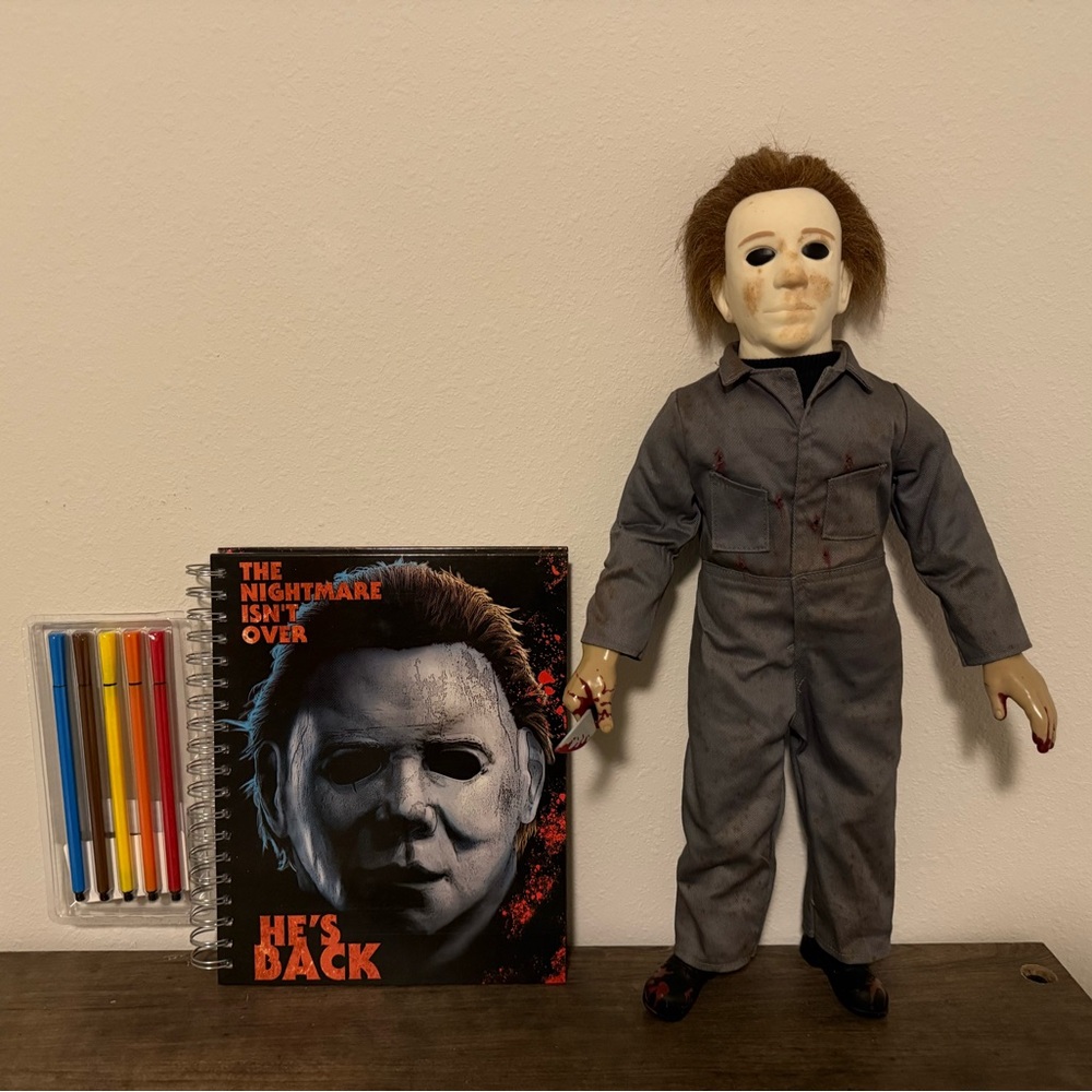 Michael Myers Doll with Halloween 2 Notebook